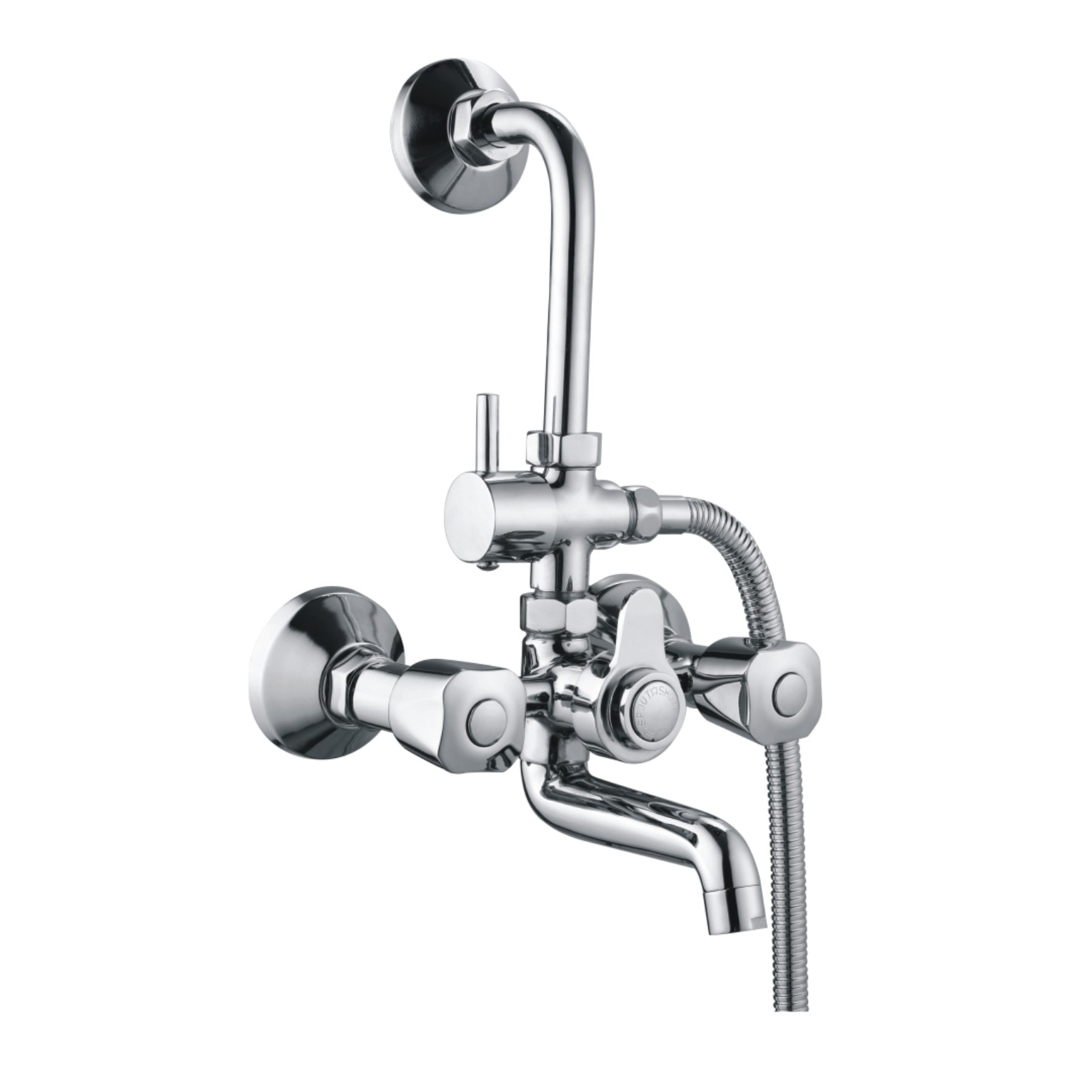 C.P WALL MIXER 3 IN 1 SYSTEM WITH  BLEND SET TELE. SHOWER & 1.5 MTR TUBE WITH STAND 